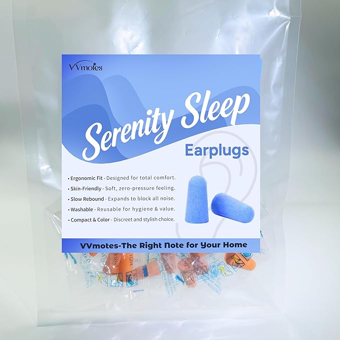20 Pairs Orange Reusable Ear Plugs, 32dB NRR Noise Reduction, Washable Slow-Rebound Foam Earplugs for Sleeping, Snoring, Work, Concerts, Travel