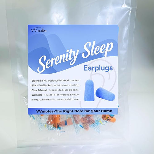 10 Pairs Orange Reusable Ear Plugs, 32dB NRR Noise Reduction, Washable Slow-Rebound Foam Earplugs for Sleeping, Snoring, Work, Concerts, Travel