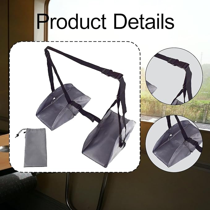 Foot Heel Hammock Airplane Footrest Travel Multifunction Compact Airplane Foot Rest Footrest Leg Hammock for Train Men Women