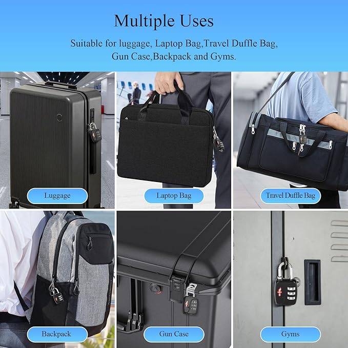 1 Sets TSA Approved Luggage Lock Combo - Secure Travel Essential w/Free Luggage Tag! Combination Lock for Suitcases, Backpacks, Gym Lockers & School