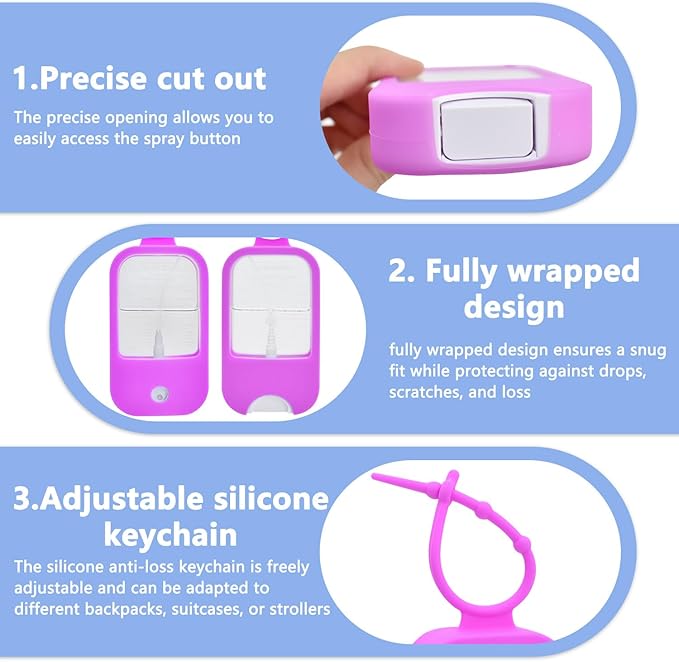 Silicone Case Compatible with Touchland Hand Sanitizer Spray (Fit for 1 FL OZ) Hand Sanitizer Holder Protective Case