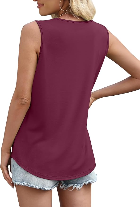 WIHOLL Women's Square Neck Tank Top