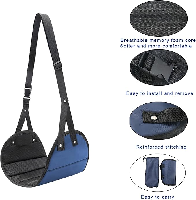 Ergonomic Airplane Foot Hammock with Memory Foam 1Pcs - Ultimate Comfort Foot Rest for Travel, Adjustable Strap, Relieves Foot Pain & Swelling, Portable Foot Sling Perfect for Long Flights kkmilamila