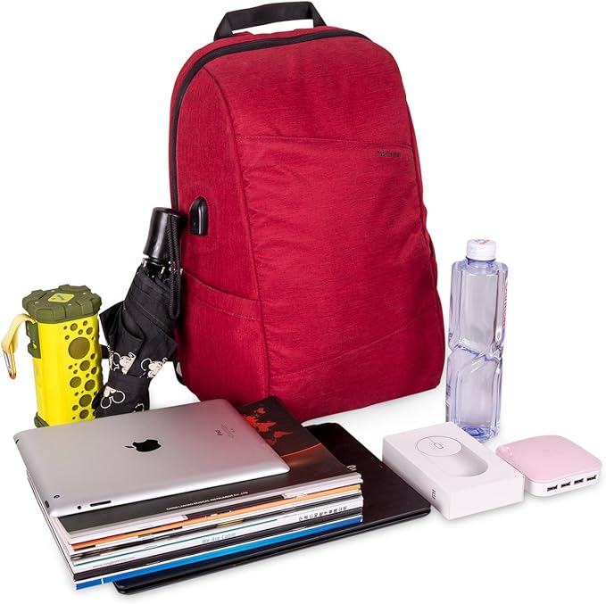 Rocktraveler RTL17RD Leisure Anti-theft Backpack Lap Top Bag, Red