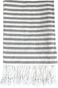 Oversized Turkish Beach Towel Quick Dry Sand Free Boho Blanket Extra Large XL Swim Bath Pool Picnic Accessories Airplane Travel Vacation Essentials Women Mother Birthday Gift Yoga Mat (Grey)