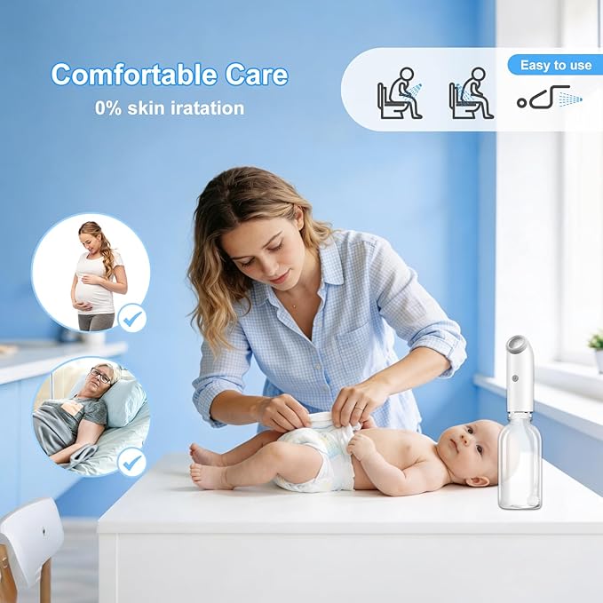 Portable Travel Bidet with Gravity Ball, 360° Full Usage Electric Handheld Bidet Sprayer, Rechargeable USB-C, Dual Modes Feminine Washer for Postpartum Care, Camping & Personal Hygiene