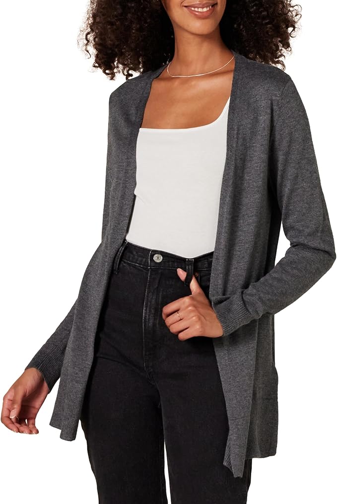Amazon Essentials Women's Lightweight Long Sleeve Open-Front Cardigan Sweater (Available in Plus Size)