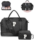 Teen Girl Gifts Trendy Stuff - Personalized Initial Duffle Bag with Shoe Compartment, Letter Travel Bag, Purple, 12x7x2 inches
