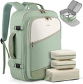 HOTOR Travel Backpack for Women – TSA-Friendly Travel Bag with Multiple Compartments & 3 Packing Cubes, Water-Resistant & Comfortable, Perfect for Travel Essentials, Green, 18.5" x 13.0" x 8.3"