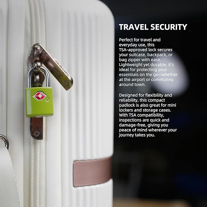 TSA Locks for Luggage with Keys, Travel Luggage Locks TSA Approved 4 Pack, Keyed Alike Small Padlock with Key, Mini Padlock for Suitcase, Backpack Zipper, Bag, Purse, Travel Essentials