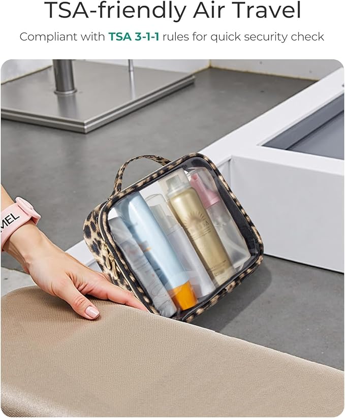 3 Pack Clear Toiletry Bag for Women, TSA Approved Organizer for Travel Size Toiletries Carry on Travel Accessories Bag Airport Airline Compliant Bag Makeup Bag Zipper Pouch Set