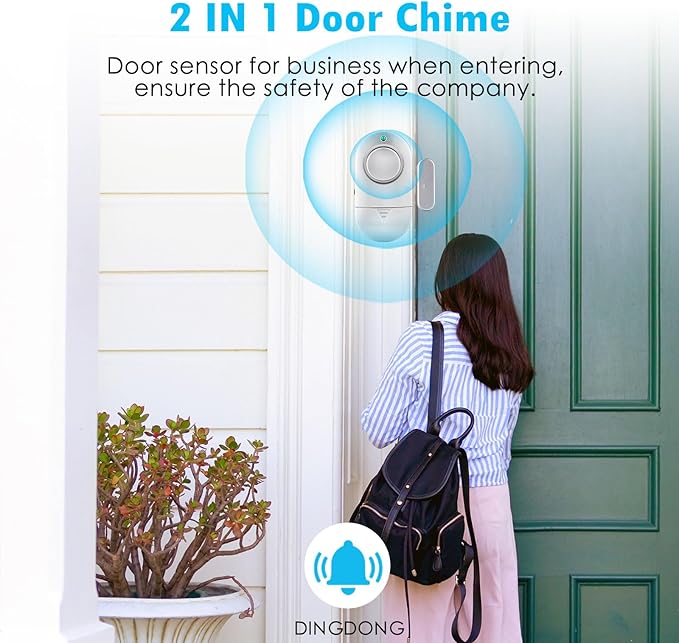Window Door Alarm, Toeeson 120db Pool Alarm for Door, Door Security Alarms for Home