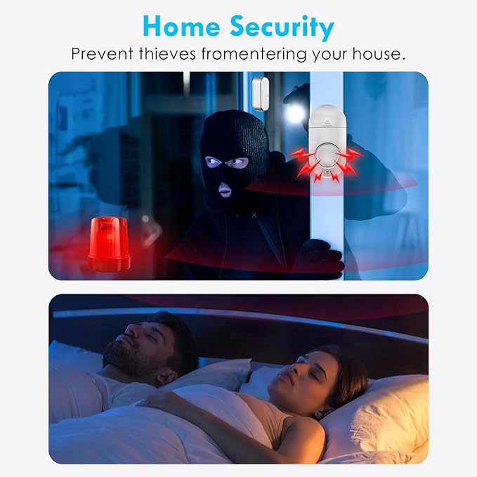Window Door Alarm, Toeeson 120db Pool Alarm for Door, Door Security Alarms for Home