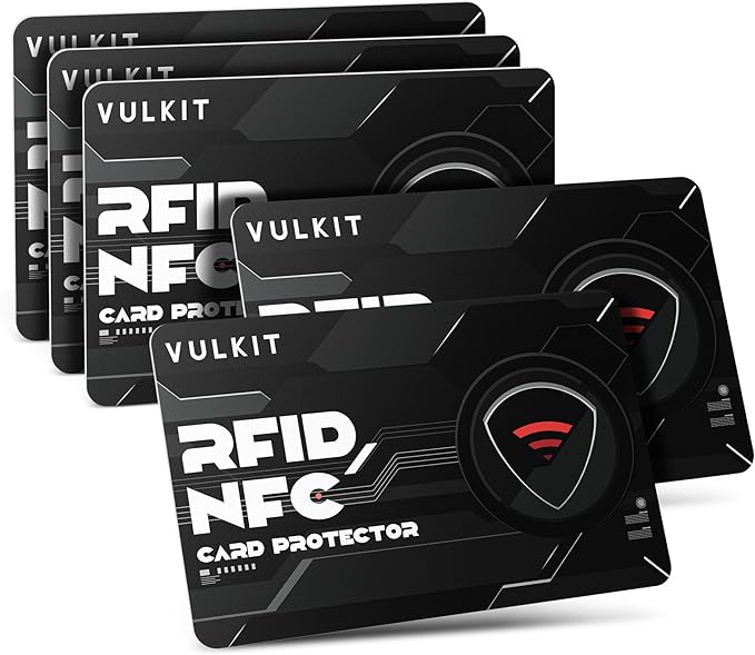 VULKIT 5 Pack RFID Blocking Cards, RFID/NFC Protectors NFC Contactless Protection Wallet Shield Travel Essentials