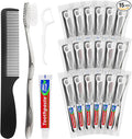 Travel Toothbrushes with Toothpaste, Disposable Toothbrushes, Hygiene Kits in Bulk with Floss Picks, Combs, Individually Packaged, Suitable for Home, Travel, and Hotels (30)