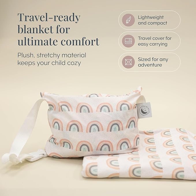 Beddy's Kids Travel Blanket for Airplane or Car, Packable with Portable Carrying Case Bag, Super Soft & Cozy Dual-Sided Lightweight Blanket, Perfect for Travelers, Road Trips and Camping