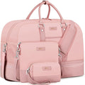 Weekender Bag for Women, Large Overnight Bag Canvas Travel Duffel Bag Carry On Tote with Shoe Compartment 21" 3Pcs Set