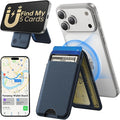 TWZKG for MagSafe Wallet, Works with Apple Find My,5 Card Holder with Stand, Magnetic Phone Wallet for iPhone 17/16/15/14/13/12 Pro Max Plus Air, RFID Blocking Vegan Leather,Blue