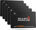 RFID Blocking Cards 5 Pack – Slim SafeCard NFC Wallet Protector for Contactless Credit/Debit Cards & Passports – Anti-Theft RFID Shield for Identity & Data Protection