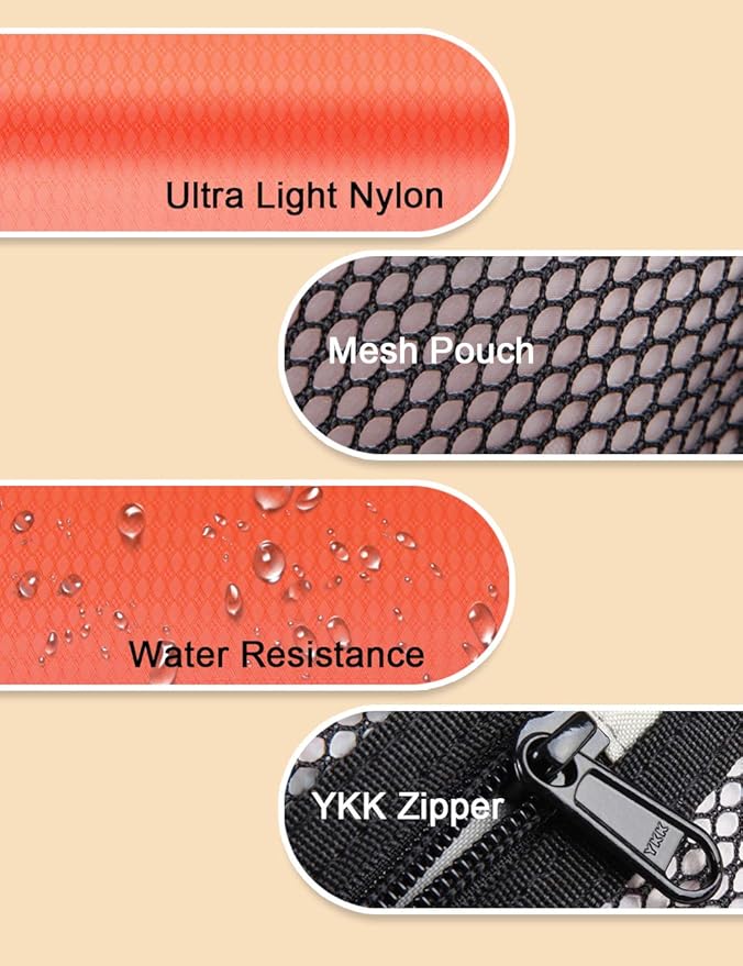 GOX Travel Small Toiletry Bag for Men Nylon Dopp Kit Medicine Bag Travel Organizer Pouch Shave Kits for Teens Toiletry Essentials Bathroom Compact (Orange, 7.9 * 3.7 * 2 Inches)