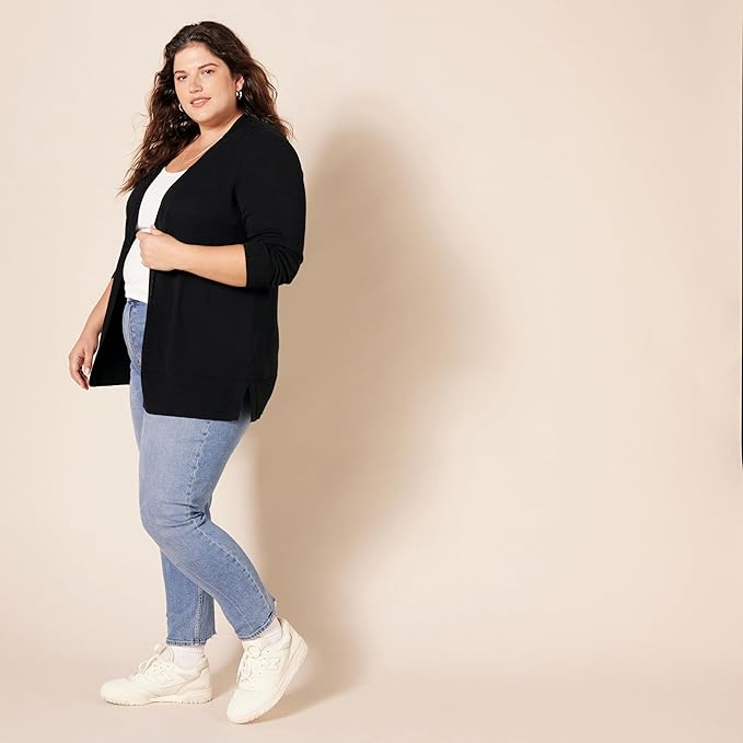 Amazon Essentials Women's Lightweight Long Sleeve Open-Front Cardigan Sweater (Available in Plus Size)