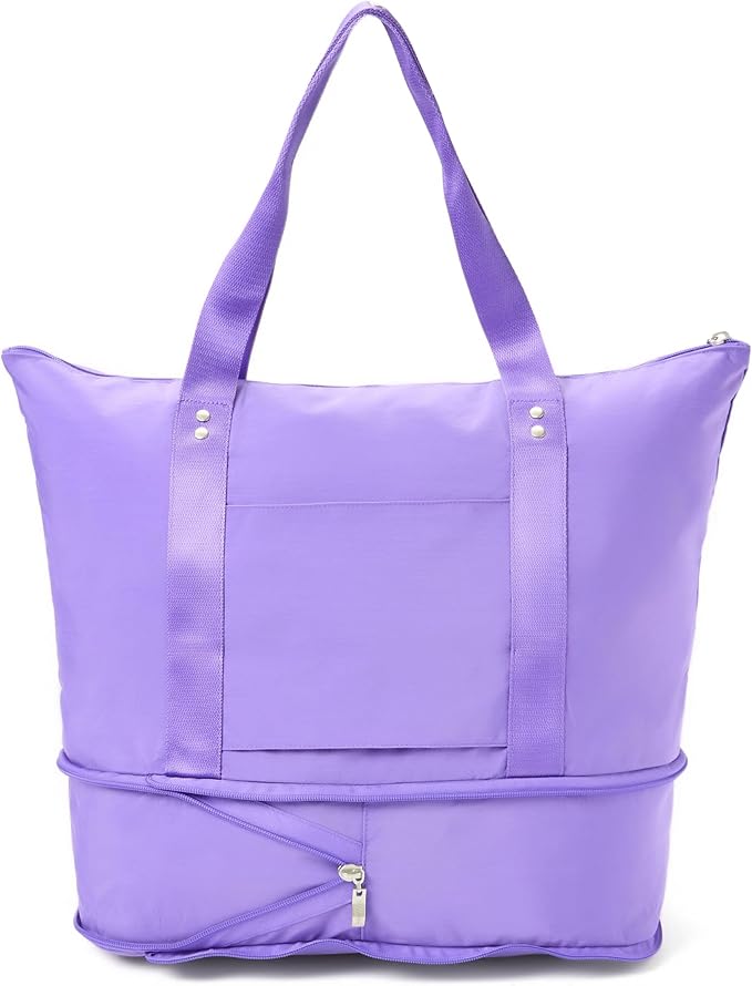 Baggallini Carryall Expandable Lightweight Travel Tote 22" Packable Folding Compact Nylon Washable Weekender w/Luggage Sleeve