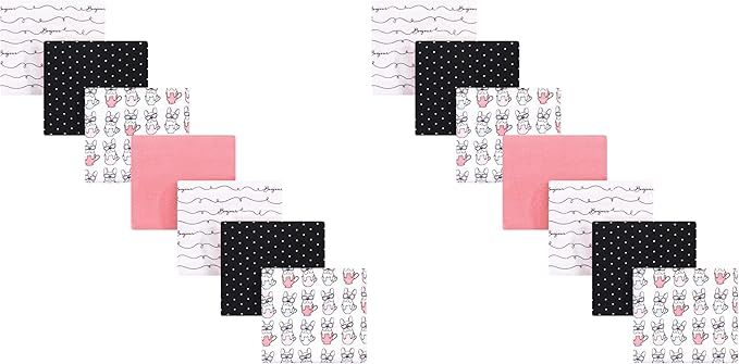 Hudson Baby Unisex Baby Cotton Flannel Receiving Blankets Bundle, Bonjour, One Size (Pack of 2)