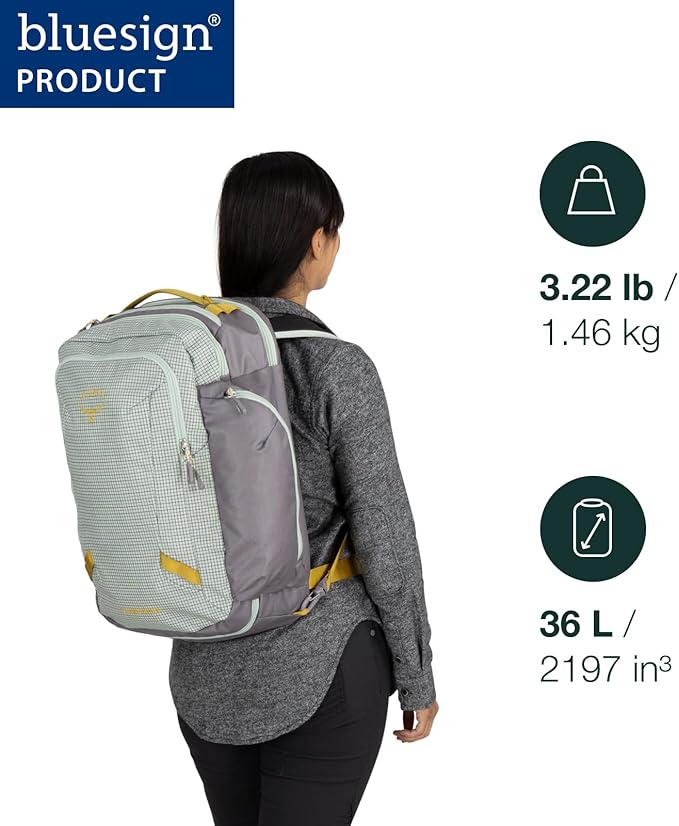 Osprey Transporter 36L Travel Pack - Carry On Backpack with Laptop Sleeve - High Storage Weekender Bag, Glow Dew