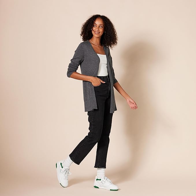 Amazon Essentials Women's Lightweight Long Sleeve Open-Front Cardigan Sweater (Available in Plus Size)