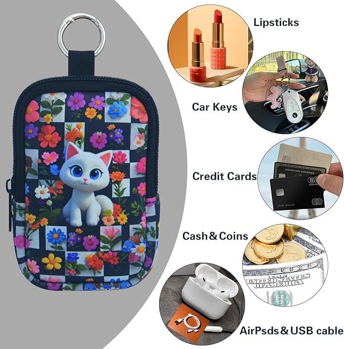 Neoprene Hand Sanitizer Holder Compatible with Touchland, Shockproof Protective Sleeve with Zipper & Snap Hook, Travel Case