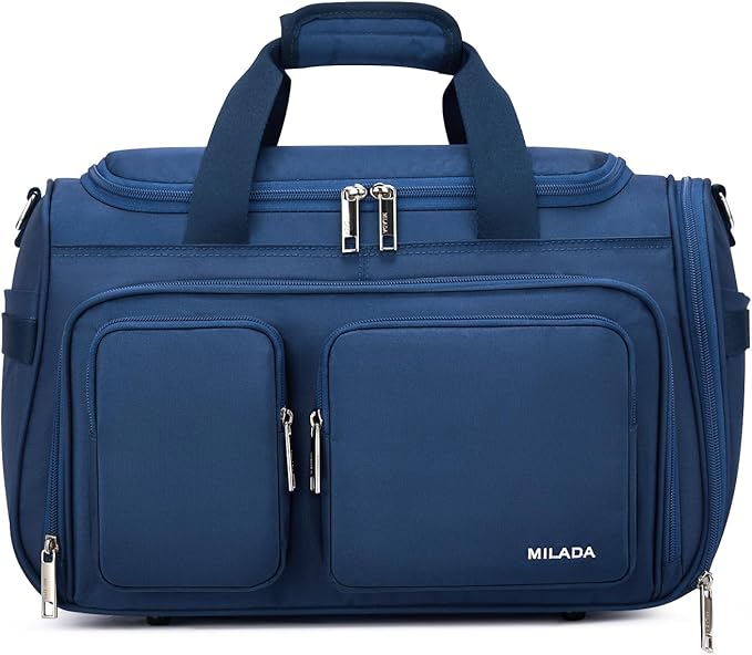 MILADA Underseat Carry On Luggage Bags for Travel Lightweight Foldable Carry On Bags for Airplanes Small Duffle Bag for Men Women TSA Approved Underseat Bag Travel Tote Bags, Blue