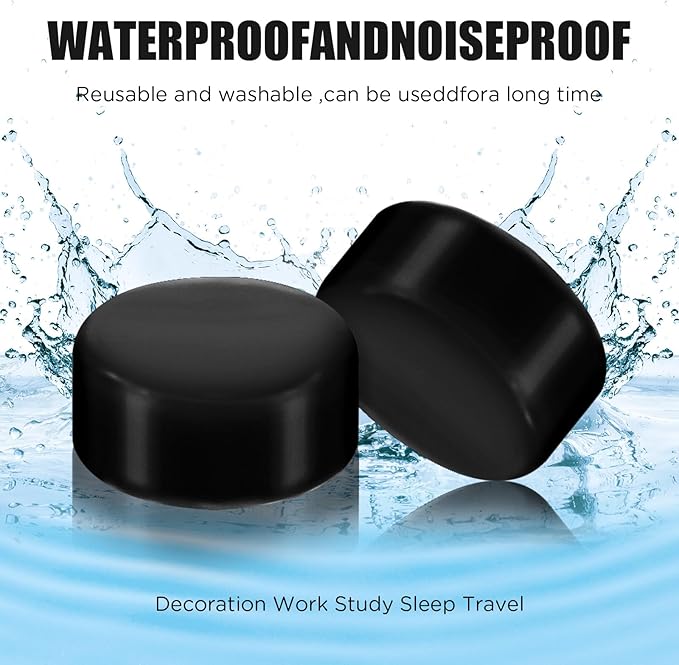 TrelaCo 12 Pack Soft Ear Plugs for Sleeping, Reusable Moldable Silicone Earplugs Noise Cancelling Reduction for Concerts, Swimming, Shooting, Snoring, Airplane, Musicians, Motorcycle (Black)