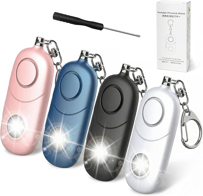 Personal Alarm for Women Keychain Alarm: Qoosea 135dB Emergency Keychain Siren with Strobe Light Loud Siren for Women Kids Students Seniors Emergency Self-Defense for Night Sports
