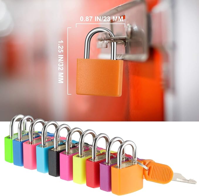 6 Pieces Mini Padlock Suitcase Locks 1.25''with Keys Multicolor Keyed Padlock Metal Small Luggage Lock Keyed Padlocks for Gym Locker, Backpack, Box Laptop Bag (Fresh Color)