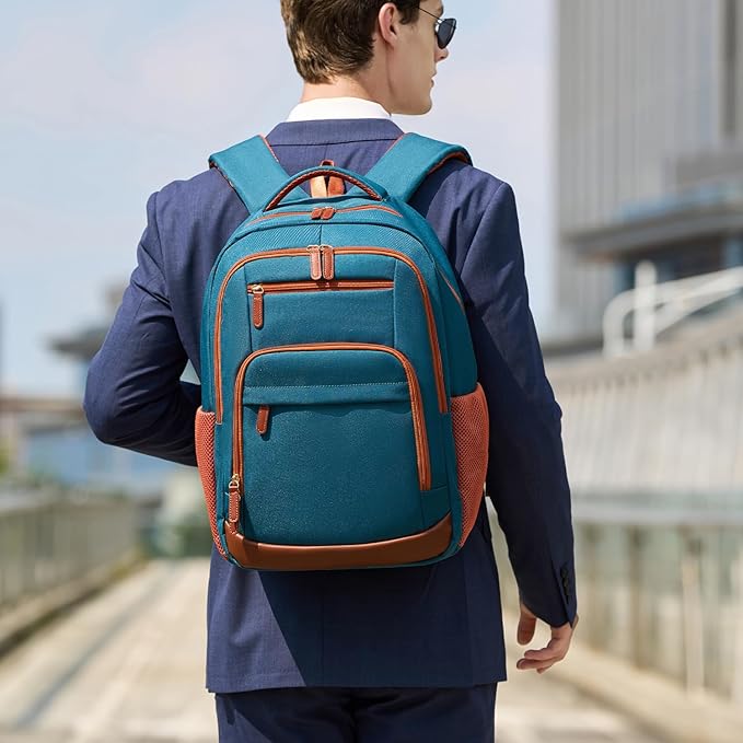 BOVIP Travel Backpack For Men Women,40L Carry On Backpack Flight Approved,TSA Personal Item Travel Bag Fits 17 Inch Laptop,Business Weekender Overnight Daypack Dark Green