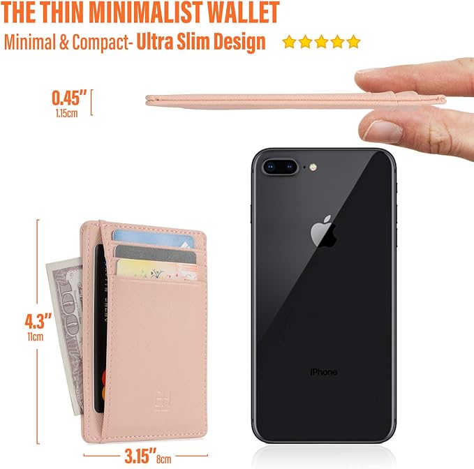 GH GOLD HORSE Slim RFID Blocking Card Holder Minimalist Leather Front Pocket Wallet for Women | Slim, RFID Blocking, Minimalist, Front Pocket