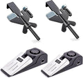 2 Pack Door Stop Alarm with Adjustable Portable Door Lock 120 dB Travel Door Stopper Door Wedge Alarm with 3 Levels Sensitivity for Hotel, Home, Apartment