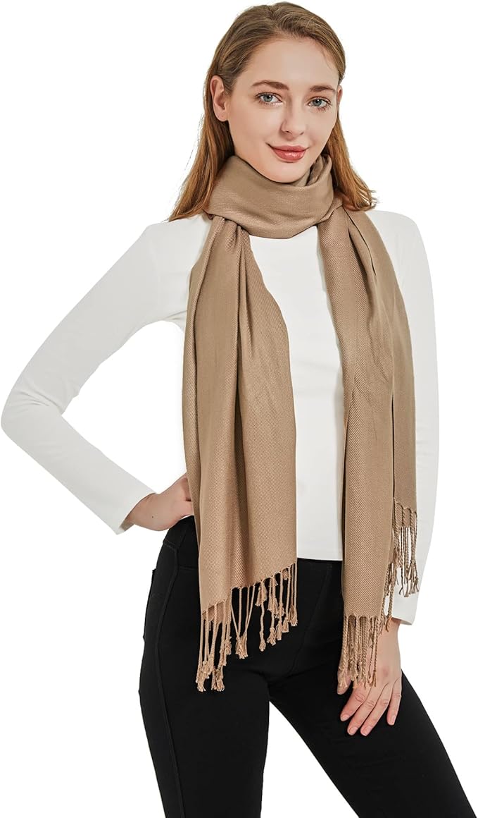 Soft Silky Pashmina Shawl Wraps Solid Colors Scarf for Wedding Evening Dresses