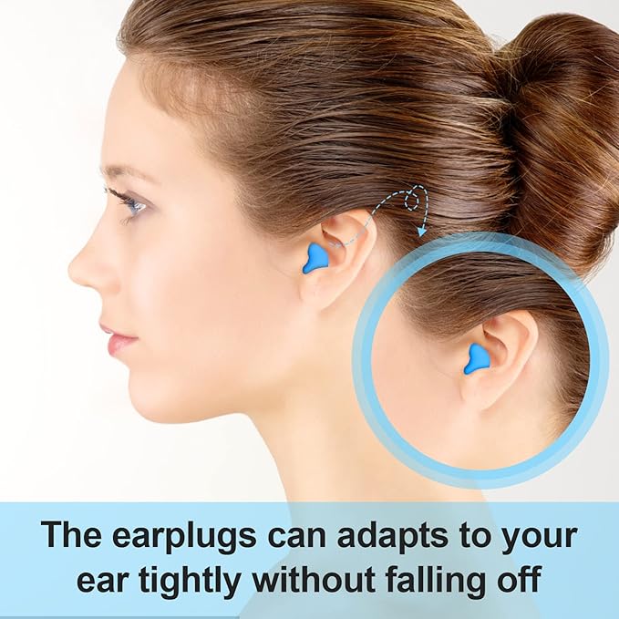 18 Pairs Noise Cancelling Ear Plugs for Sleeping, Swimming, Concerts, Snoring, Airplanes, Travel, Work, Studying - Soft, Reusable, Moldable Silicone with Case