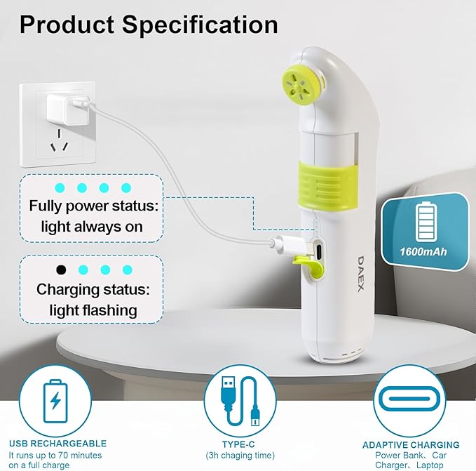 Portable Bidet for Travel – Electric High Pressure Rechargeable Bidet for Women & Men, 2.5L Bottle, 1600mAh Battery, 1300ML/min Strong Flow, Waterproof Personal Hygiene Sprayer for Travel & Home