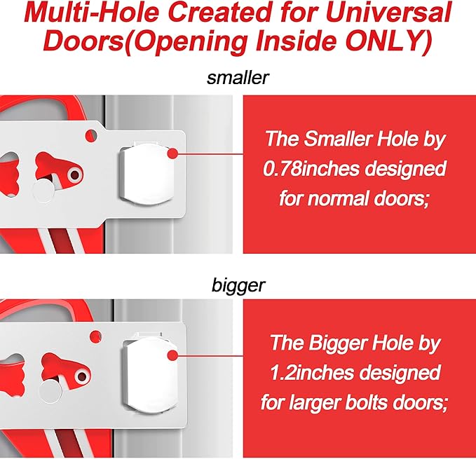 Portable Door Lock for Home Security Travel Lockdown Locker Safety Locks for Additional Safety and Privacy Perfect for Traveling Apartment College Red