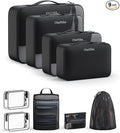 11 Set / 9 Set Packing Cubes for Travel,Gifts for Women Mom Kids,TSA Approved Bags for Makeup, Cosmetic, Toiletry, Organizers for Suitcase Carry On, Cruise Essentials Airplane Accessories, Black