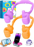 Gifts for Mothers Day Mom Wife Cell Phone Stand - 2 Pack Thumbs Up Lazy Phone Holder for Desk Birthday Gifts Stocking Stuffers for Kids Teens Boys Girls(Bright Purple & Orange Yellow, 2)