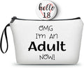 18th Year Old Birthday Gifts for Girls Daughter Sister Friend Teen Makeup Cosmetic Bag with Mirror Christmas