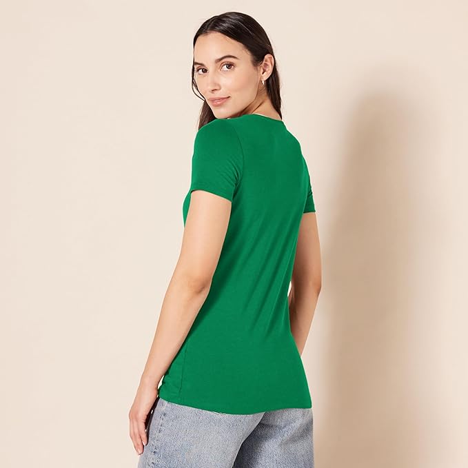 Amazon Essentials Women's Regular-Fit Short-Sleeve T-Shirt (Crewneck and V-Neck Options), Multipacks