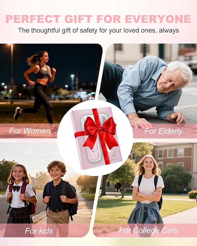 Personal Safety Alarm for Women - Waterproof Rechargeable Security Alarm - 140dB Extra Loud Siren with SOS Strobe Light - Self Defense Keychain for Women Girls Teens Seniors(Pink)