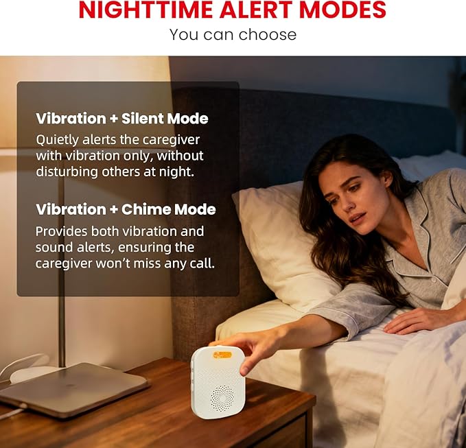CallToU Bed Alarm for Elderly Adults Sensor Alarm and Fall Prevention for Elderly/Dementia and More,Portable Caregiver Pager Motion Sensor with 5 Volume Level