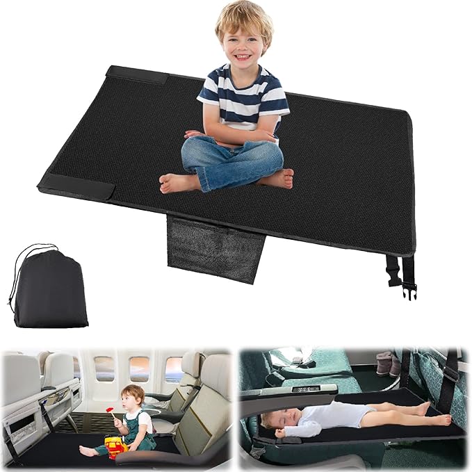 Airplane Footrest for Kids, Toddler Travel Bed for Sirplane, Seat Extender Airplane for Leg Rest and Lie Down, Flying Travel Essentials for Baby