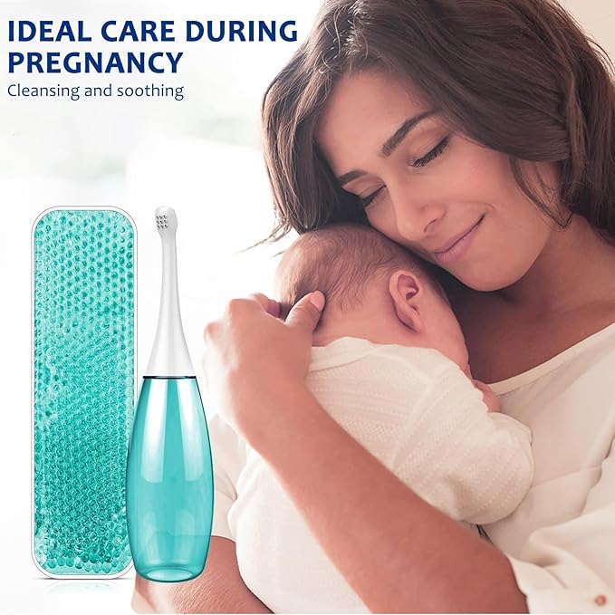 Portable Bidet Peri Bottle Postpartum - 450ml(15oz) with Reusable Ice Packs, Manual Squeeze Travel Bidet Replaces Wet Wipes, for Women’s Personal Hygiene, Post-Birth Cleansing & Recovery