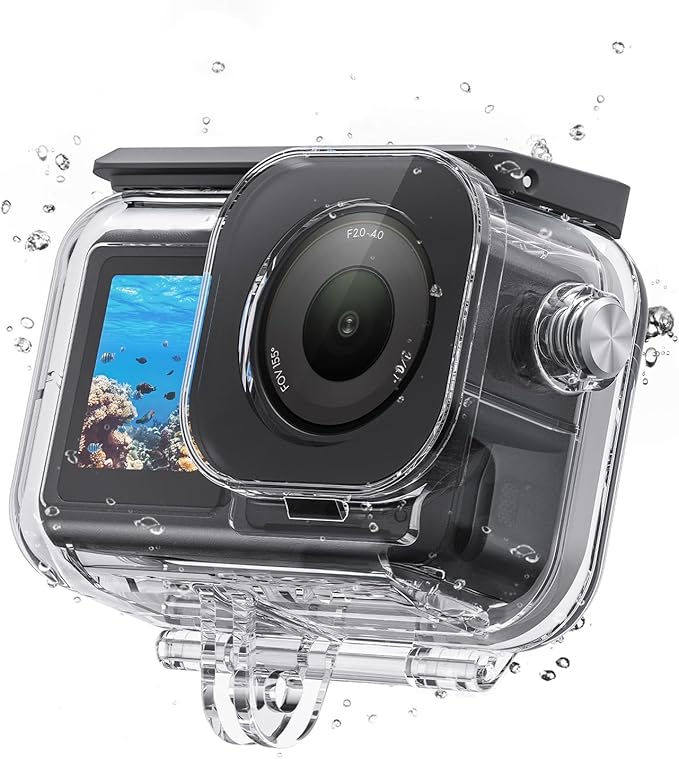 TELESIN Waterproof Case with Anti-Fog for DJI Osmo Action 6 Camera, Underwater Housing Shell Cage Supports 60M/196FT Deep Diving Scuba Snorkeling with Quick Release Bracket Screw Action 6 Accessories